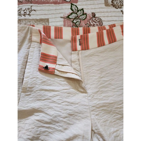 Mystree Women's Rayon Blend Chino Shorts Beige and Orange with Pockets Size L - Picture 5 of 11